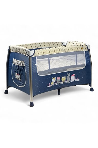 ALBADER Baby Playpen Two-Level, Baby Crib and Playpen with Changing Table, Foldable Portable Baby Bed