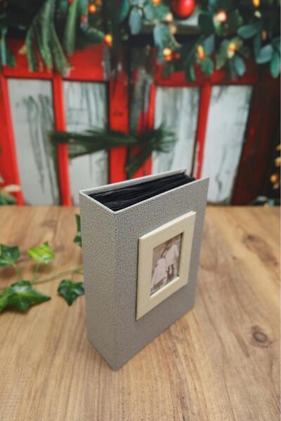 Angelphoto 10x15cm 100'lük Koton Desenli Lüks Fotoğraf Albümü (VİZON)