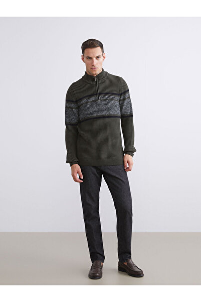 LC Waikiki Sparkling Choices from Shining Store | Mock Neck Long Sleeve Striped Men's Knitwear Sweater