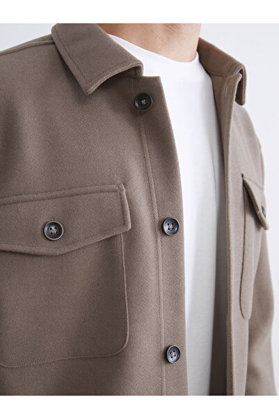 LC Waikiki Regular Fit Uzun Kollu Kaşe Erkek Gömlek Ceket