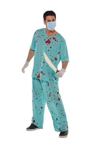 tasarım rengarenk kostüm Killer Doctor Costume and Blood Paint