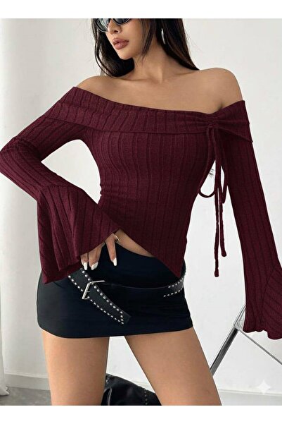 SHİROSA асиметрична блузка з мадонною коміром