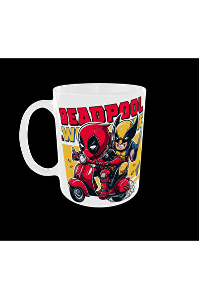 Home كوب بتصميم شخصيات مارفل الخارقة مع تماثيل ديدبول وولفرين