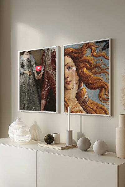 Basquiart Set de 2 postere cu ramă albă Alternative Art, Set de picturi nr:13