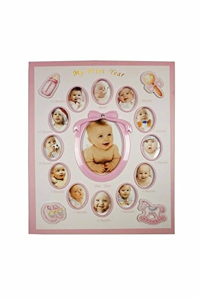 NRCN 240'lık Bebek Fotoğraf Albümü 12 Ay Fotoğraf Çerçevesi Bebek Albümü Pembe