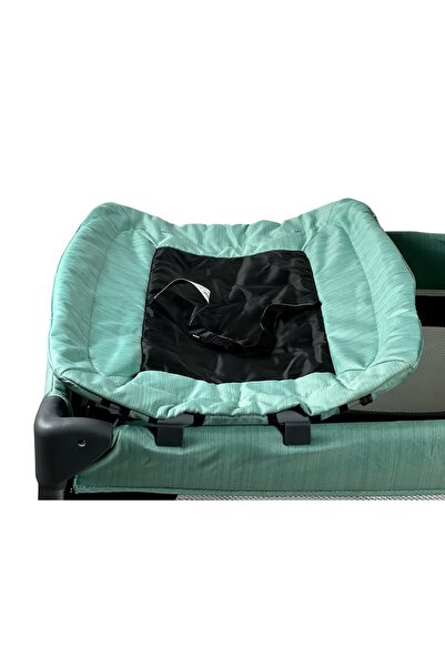 ALBADER سرير أطفال وحظيرة لعب مع مظلة وناموسية، حظيرة لعب أطفال بمستويين، سرير أطفال قابل للطي