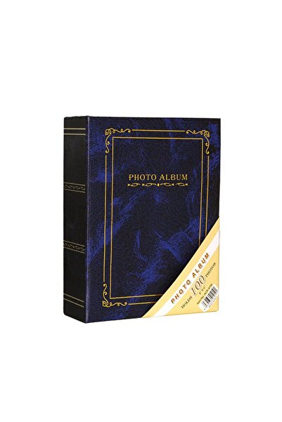 NRCN ألبوم صور من القماش الأزرق مقاس 10 × 15 سم مكون من 100 قطعة