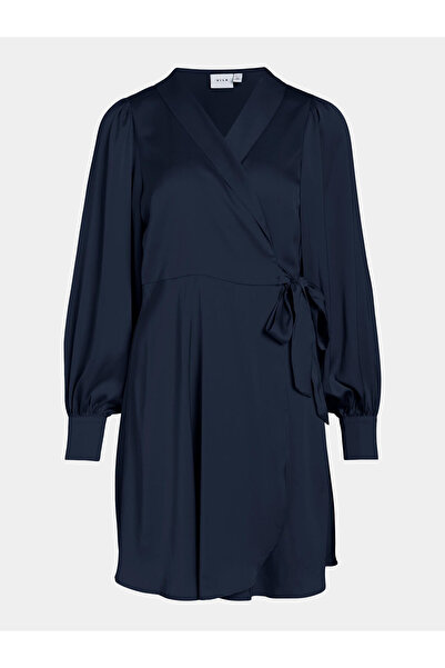 VILA Γυναικείο Φόρεμα Κοκτέιλ 14084510 Μπλε Σκούρο Μπλε