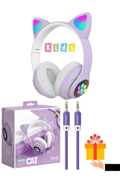 Angelphoto سماعة أذن بلوتوث لاسلكية عالية الجودة مزودة بإضاءة ملونة RGB للأطفال