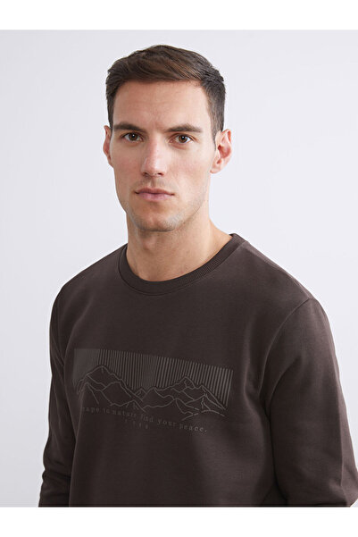 LC Waikiki طاقم الرقبة المطبوعة الرجال البلوز سميكة