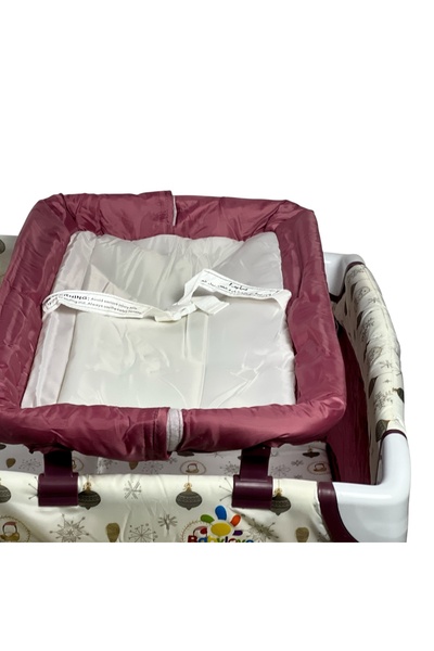 ALBADER Baby Playpen Two-Level, Baby Crib and Playpen with Changing Table, Foldable Portable Baby Bed