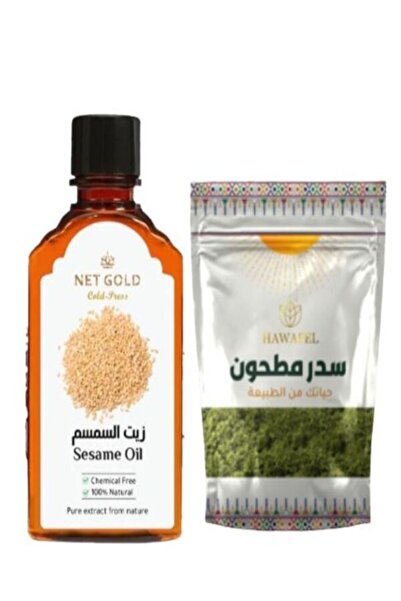 HAWAFEL سدر مطحون 250 جم + زيت السمسم 120 مل – لتقوية الشعر، منع التساقط ولمعان