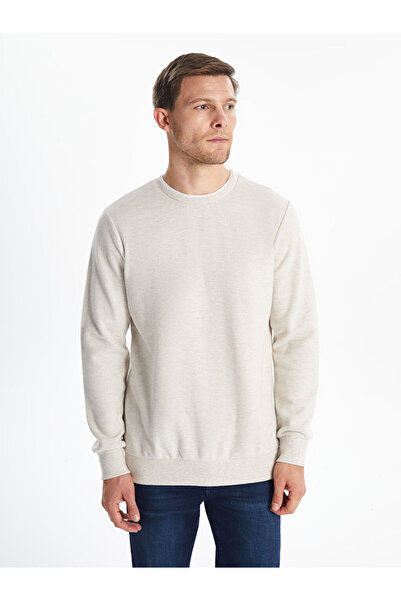 LC Waikiki البيج طاقم الرقبة طويلة الأكمام البلوز الرجال