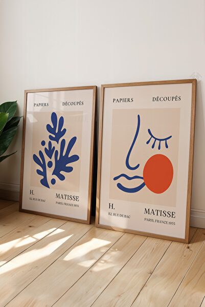 Basquiart Blue Matisse 2 τεμαχίων αφίσα με ξύλινο πλαίσιο, Σετ ζωγραφικής Αρ.:27