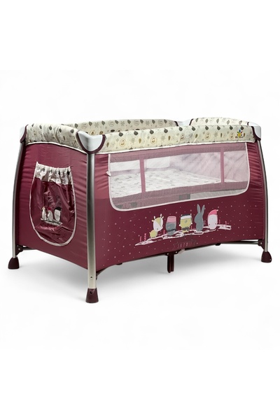 ALBADER Baby Playpen Two-Level, Baby Crib and Playpen with Changing Table, Foldable Portable Baby Bed