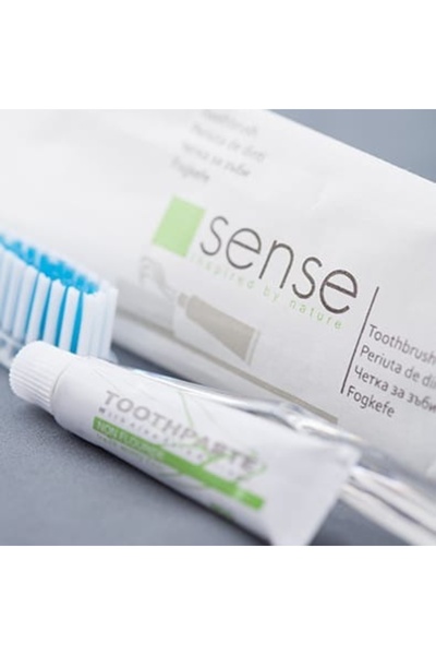 Sense Individually wrapped Hotel Dental Set, toothbrush + toothpaste,