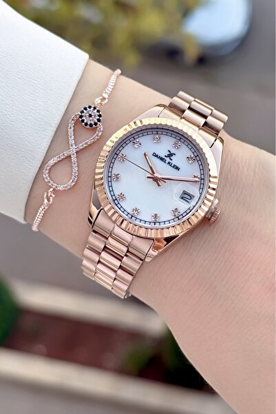 Daniel Klein Kadranı Kordonu Bronz Renk 33 Mm Hediye Paketli Kadın Kol Saati ...