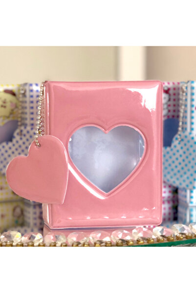 NRCN PEMBE Binder Kpop Fotokart Mini Albüm 6X9 KALPLİ ALBÜM