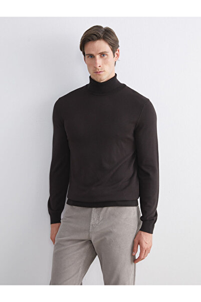 LC Waikiki Pulover maro pentru bărbați cu gât roșu