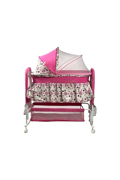 ALBADER 2-in-1 Baby Bed with Large Umbrella-Style Canopy, Mosquito Net, Convertible Toddler Bed For Sleep