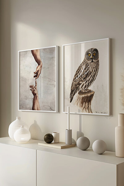 Basquiart Set de 2 postere vintage cu ramă albă, set de picturi nr:36