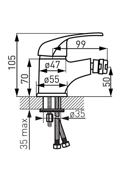 FERRO Vasto bidet stand mixer