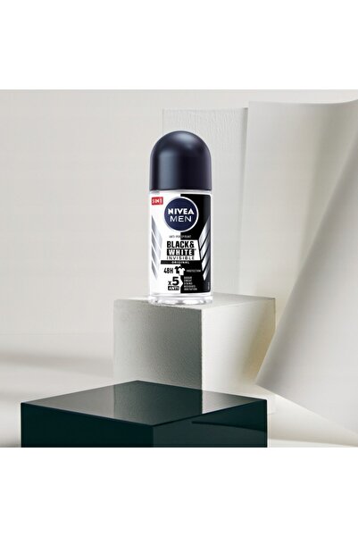 NIVEA Set Antiperspirant Men Black&White Invisible, 48h Protection, Alcohol-Free, 4x50ml
