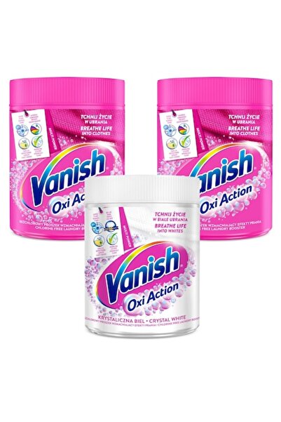 Vanish Set solutii curatat pete, Oxi Action, alb si roz, 3x470g