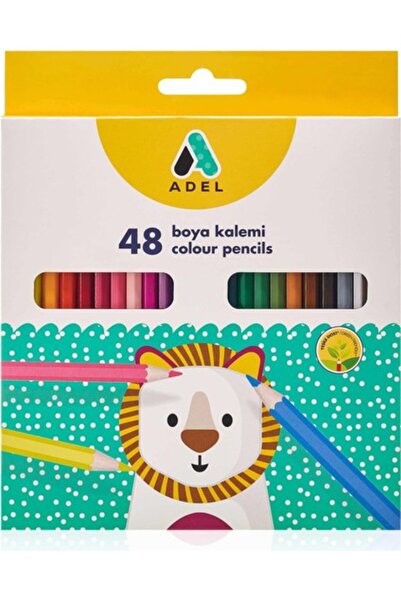 Adel Karton Kutu Kuru Boya Kalemi 48 Li Tam Boy