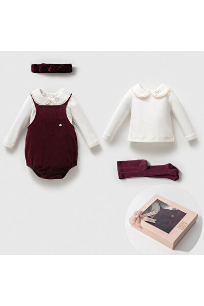Pure Kids Store KutuluKız Bebek 4 Parça %100 Organik Pamuk Penye Gömlek & Kad...