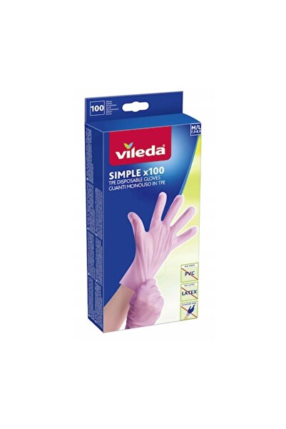 Vileda Pack 2 x TPE Powder-free Gloves M-L 100 pcs