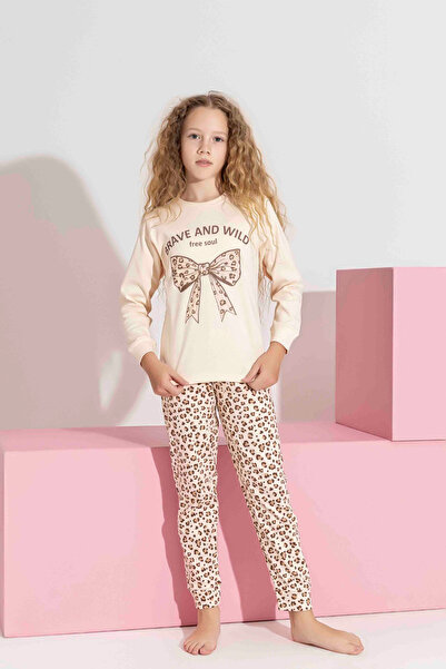 İYİBU Set de pijamale din bumbac cu mâneci lungi cu model leopard pentru mamă și fiică (se vinde separat)
