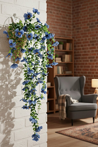 Dekosimge Yapay Sarkan Menekşe Bitki Sarmaşık 5 Dallı 75 Cm Çiçek Begonvil Ba...