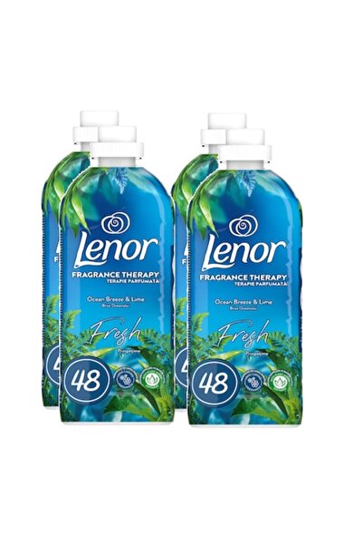 lenor Set 4 x Balsam de rufe Fresh Ocean Breeze & Lime, 1,2 l, 192 spalari