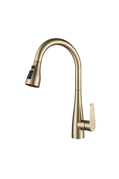 Fause Spiral Sink Faucet Pull down 3 Function Brushed Gold Kte125-Bg