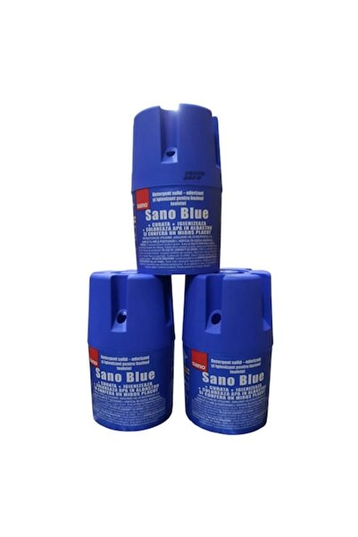 Sano Set 3 x Odorizant solid pentru toaletă, albastru, 150g