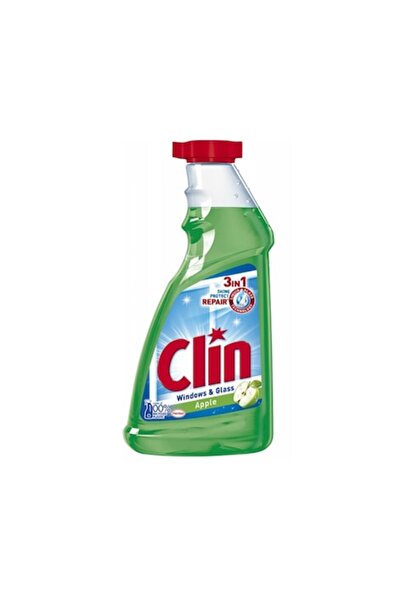 Clin Pack of 3 x Glass Cleaner Refill Apple 500ml