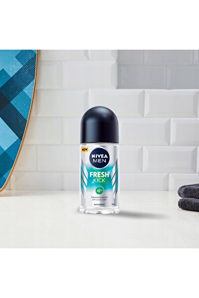 NIVEA Set of 4 Fresh Kick Roll-on Antiperspirants, 4 x 50ml