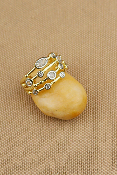 Keyifli Hayaller Çelik Yüzük - Ayarlanabilir Çelik Zirkon Taşlı Model Şık Gol...