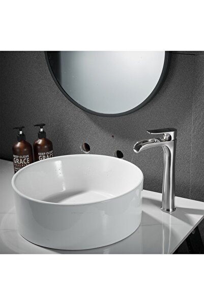 Fause High Bowl Sink Faucet Waterfall Brushed Nickel Ksl112-Br