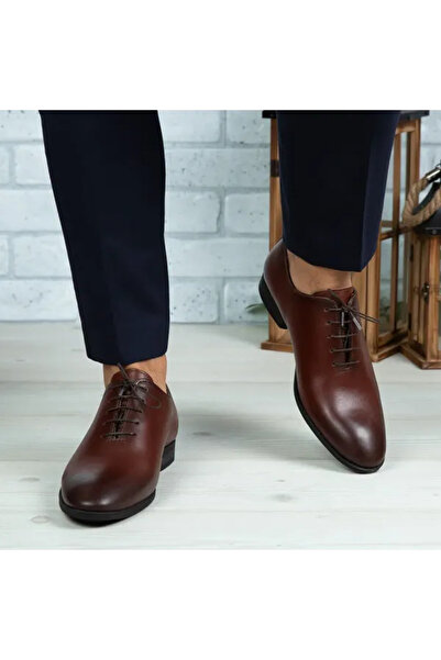 Piello Pantofi din piele naturală cu închidere cu șireturi fine, Maro