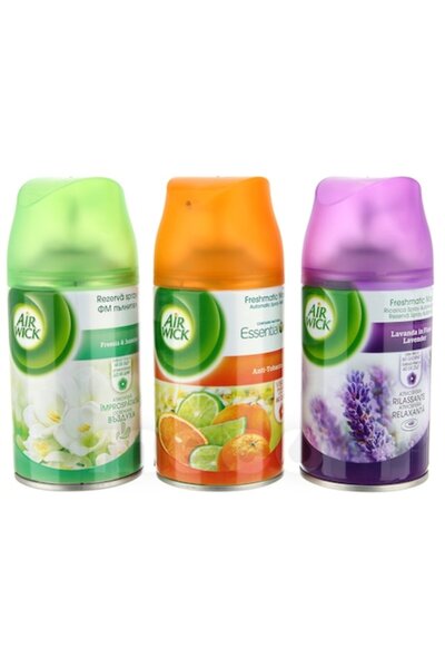 Air Wick Set Rezerva Freesia & Yasmine 250ml + Rezerva Anti-Tutun 250ml + Rezerva Air Wic