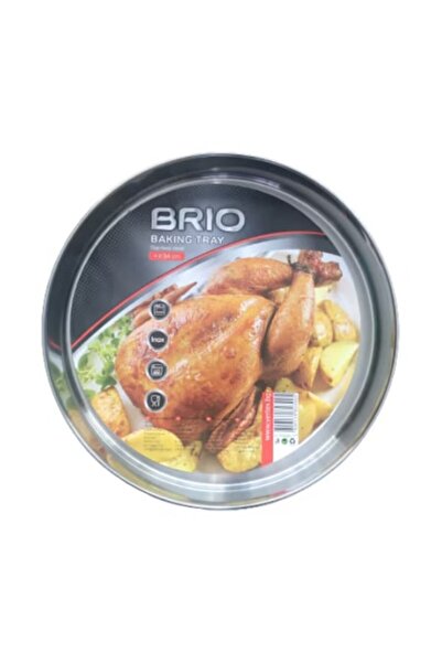 BRIO round stainless steel baking and cooking tray, 34 cm