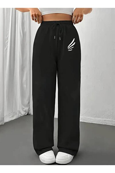 Le Vion Pantaloni de trening largi pentru femei, cu imprimeu tip aripă