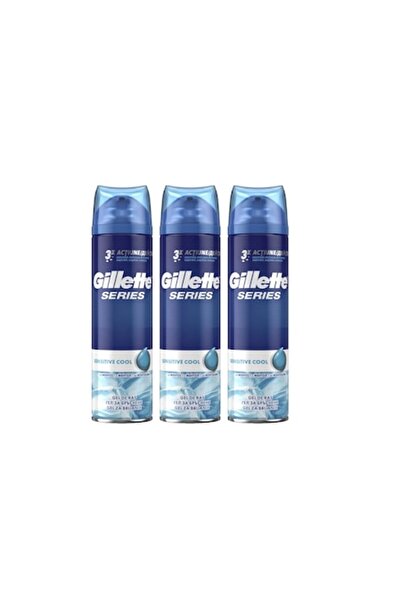 Gillette Set 3 x Gel de Ras 200ml Sensitive Cool, Formula Hidratanta, Fara Al...