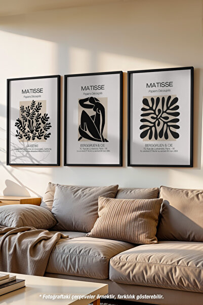 Basquiart Bohem Matisse 3'lü Siyah Çerçeveli Poster, Tablo Seti No:34