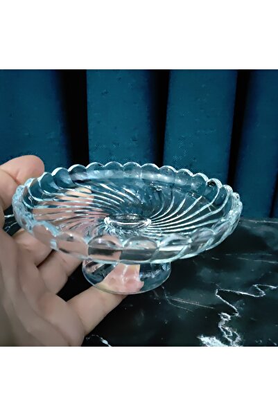 ORTAKÖY CENNETİ 1 Ad Decorative Footed Presentation Rose Plate. 6 cm Height 14 cm Width 6.5 cm Foot