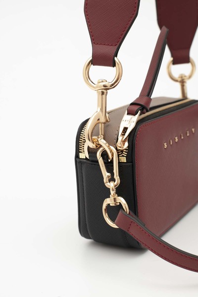 Sisley Women's Crossbody Bag Burgundy-Black Sly259
