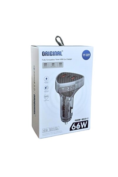 Poro Online Incarcator Auto PD 66W PD + QC 3.0 + 2 x USB QC 3.0 YY-C 22