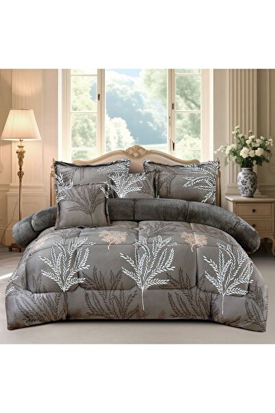 SNOOZYL Winter double bedspread made of soft velvet and fur with a floral design to provide you with warmth and comfort